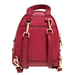 Pre Owned حقيبة ظهر مايكل كورس ميني ريا جلد محبب أحمر