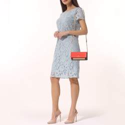 Pre Owned محفظة بسلسلة مايكل كورس حلية جت ست جلد وكانفاس مقوى مميز متعدد الألوان 