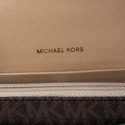 Pre Owned محفظة بسلسلة مايكل كورس حلية جت ست جلد وكانفاس مقوى مميز متعدد الألوان 