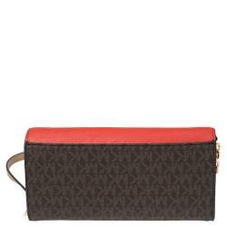 Pre Owned محفظة بسلسلة مايكل �كورس حلية جت ست جلد وكانفاس مقوى مميز متعدد الألوان 