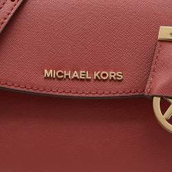Pre Owned Michael Kors Red Leather Extra Small Ava Crossbody Bag 