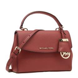 Pre Owned Michael Kors Red Leather Extra Small Ava Crossbody Bag 