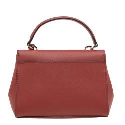 Pre Owned Michael Kors Red Leather Extra Small Ava Crossbody Bag 