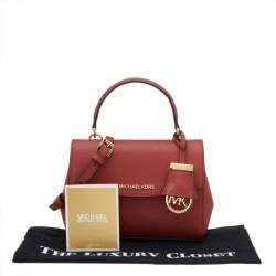 Pre Owned Michael Kors Red Leather Extra Small Ava Crossbody Bag 