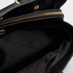 Pre Owned Michael Kors Black Leather Savannah Satchel
