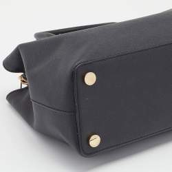 Pre Owned Michael Kors Black Leather Savannah Satchel