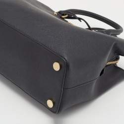 Pre Owned Michael Kors Black Leather Savannah Satchel