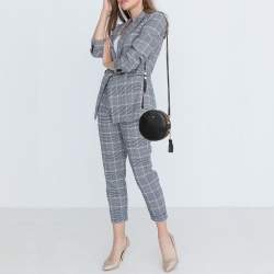 Pre Owned حقيبة كروس مايكل كورس كانتين جلد أسود