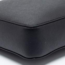 Pre Owned Michael Kors Black Leather Jet Set Crossbody Bag