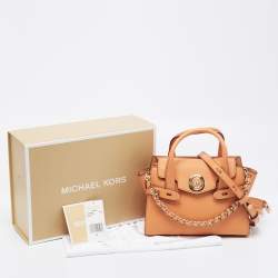 Pre Owned حقيبة ساتشل مايكل كورس كارمن جلد بني كراميل