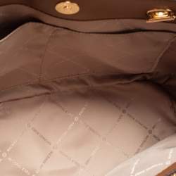 Pre Owned Michael Kors Brown Coated Canvas Large Teagan Shoulder Bag