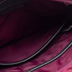 Pre Owned Michael Kors Plum Floral Nylon Large Kelsey Messenger Bag 