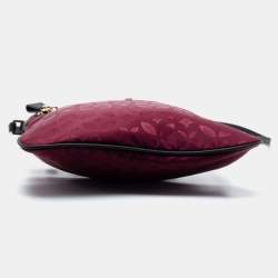 Pre Owned Michael Kors Plum Floral Nylon Large Kelsey Messenger Bag 