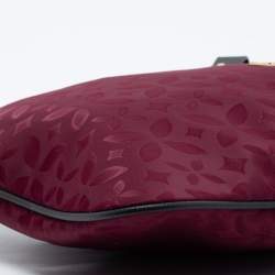 Pre Owned Michael Kors Plum Floral Nylon Large Kelsey Messenger Bag 