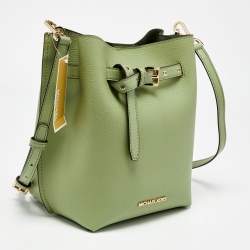 Pre Owned Michael Kors Green Leather Small Emilia Bucket Bag