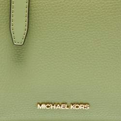 Pre Owned Michael Kors Green Leather Small Emilia Bucket Bag