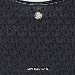 Pre Owned Michael Kors Black Signature Coated Canvas  Briley Messenger Bag