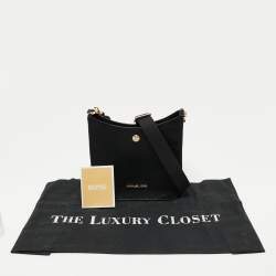 Pre Owned Michael Kors Black Leather Briley Messenger Bag