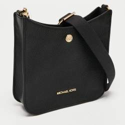 Pre Owned Michael Kors Black Leather Briley Messenger Bag