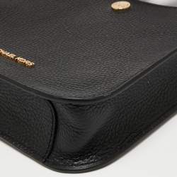 Pre Owned Michael Kors Black Leather Briley Messenger Bag