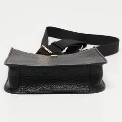 Pre Owned Michael Kors Black Leather Briley Messenger Bag