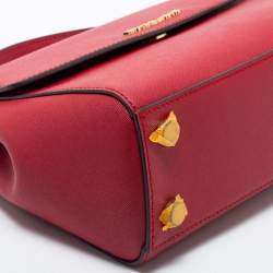 Pre Owned Michael Kors Red Saffiano Leather Small Ava Top Handle Bag