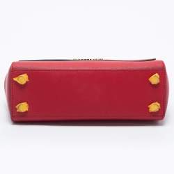 Pre Owned Michael Kors Red Saffiano Leather Small Ava Top Handle Bag