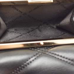 Pre Owned Michael Kors Black Leather Jet Set Travel Compact Wallet