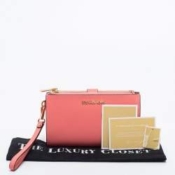 Pre Owned محفظة توري برش جيت سيت ترافيل كانفاس مقوى بني سحاب مزدوج حمالة معصم