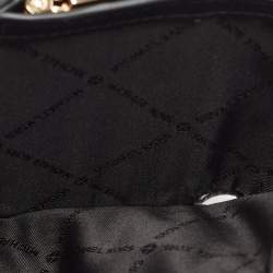 Pre Owned Michael Kors Black Leather Jet Set Travel Compact Wallet