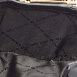 Pre Owned Michael Kors Black Leather Jet Set Travel Compact Wallet