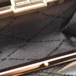 Pre Owned Michael Kors Black Leather Jet Set Travel Compact Wallet