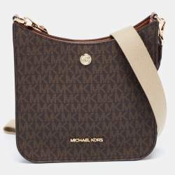 Michael Kors Cream/Black Leather and Python Effect Leather Half Dome  Crossbody Bag Michael Kors | The Luxury Closet