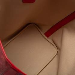 Pre Owned Michael Kors Red Signature Coated Canvas and Leather Jodie Tote