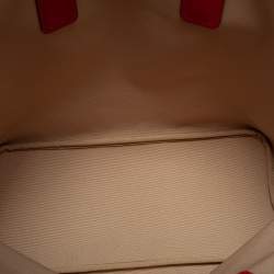 Pre Owned Michael Kors Red Signature Coated Canvas and Leather Jodie Tote