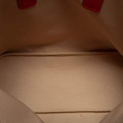 Pre Owned Michael Kors Red Signature Coated Canvas and Leather Jodie Tote