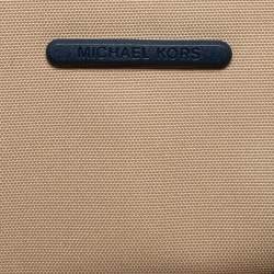 Pre Owned Michael Kors Navy Blue Signature Coated Canvas and Leather Large Jodie Tote