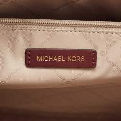 Pre Owned Michael Kors Royal Pink Coated Canvas and Leather Large Maple North South Tote