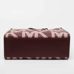 Pre Owned Michael Kors Royal Pink Coated Canvas and Leather Large Maple North South Tote