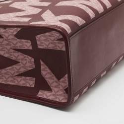 Pre Owned Michael Kors Royal Pink Coated Canvas and Leather Large Maple North South Tote