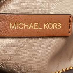 مملوكة مسبقًا Michael Kors Brown/Off White Signature Coated Canvas and Leather Avril Satchel