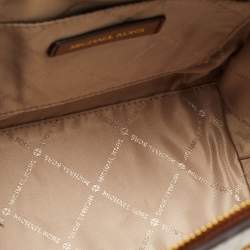 مملوكة مسبقًا Michael Kors Brown/Off White Signature Coated Canvas and Leather Avril Satchel