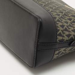 مملوكة مسبقًا Michael Kors Black Signature Coated Canvas and Leather Dome Crossbody Bag