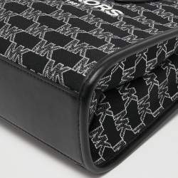 Pre Owned Michael Kors Black/white Signature Canvas and Leather Small Mirella Tote