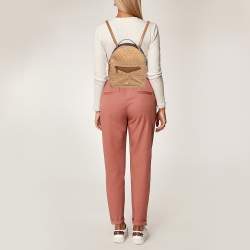 Michael Kors Beige/Brown Signature Coated Canvas and Leather Jessa Backpack