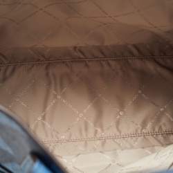 Pre Owned Michael Kors Navy Blue Signature Coated Canvas Large Kenly North South Tote