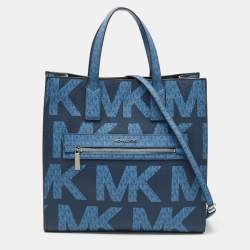 Michael Kors Kenly Large North South Tote PVC Leather Admiral MK Signature