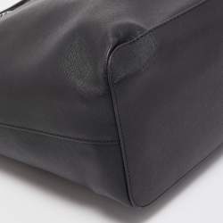 Pre Owned Michael Kors Black Leather Medium Jet Set Travel Chain Tote