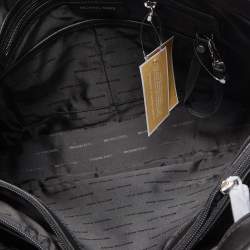 Pre Owned Michael Kors Black Leather Medium Jet Set Travel Chain Tote