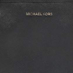 مملوكة مسبقًا Michael Kors Black Leather Medium Jet Set Travel Chain Tote